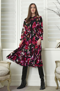 Curate love story rose print dress