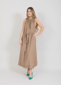 Coster belted summer dress beige