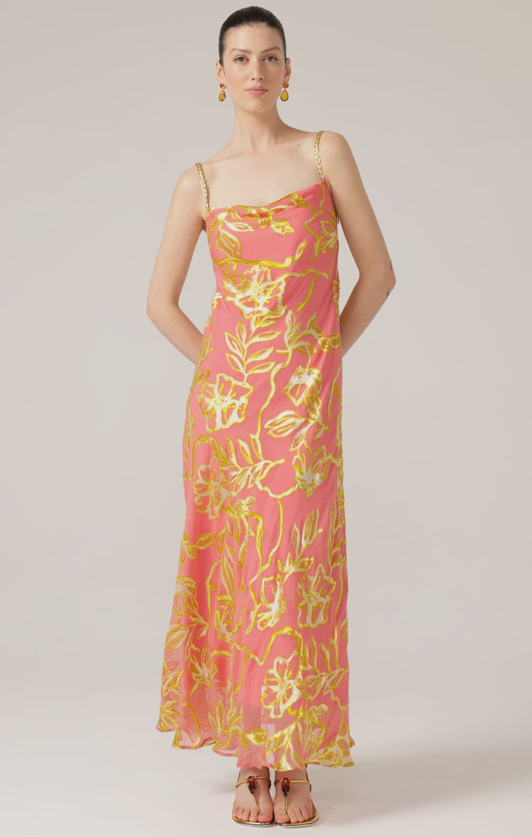 Sacha peach pheasant dress