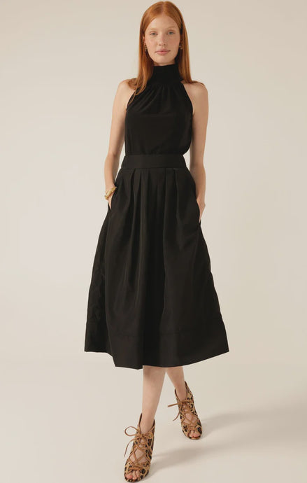 sacha pleated a-line skirt