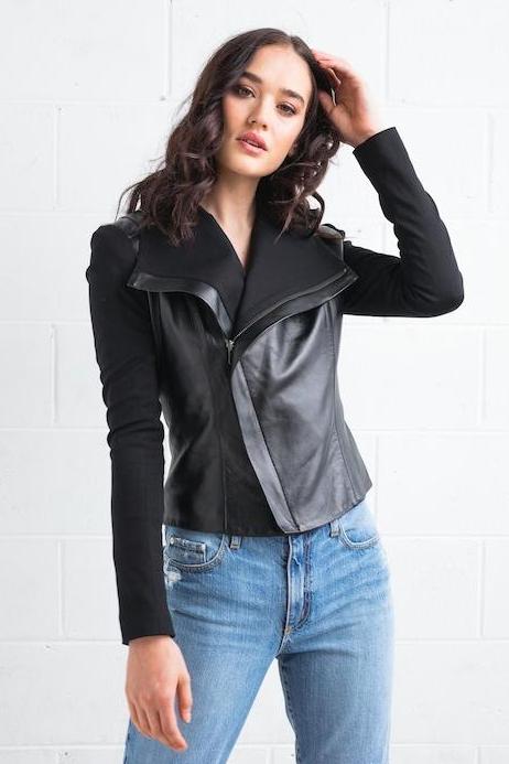 Leather ponte jackets
